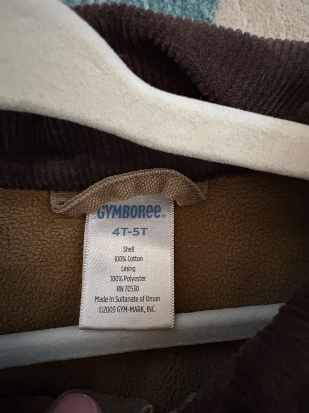 Kids' Tan canvas barn Jacket with Brown Corduroy Collar Gymboree